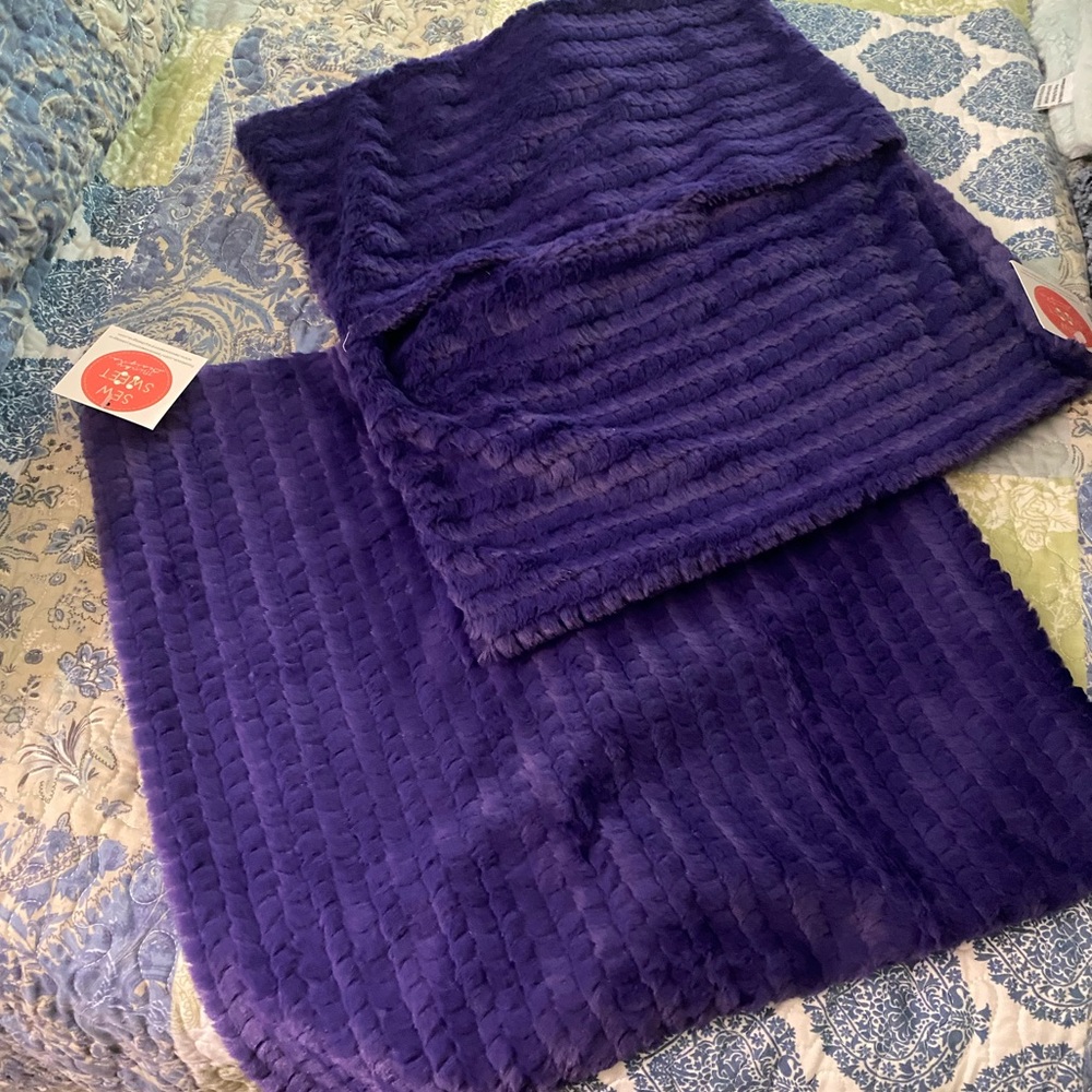 2 Minky Purple Throw Pillowcases